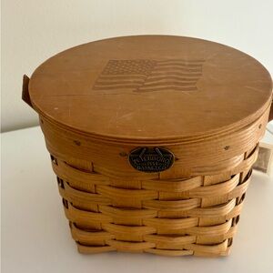 Peterboro Basket with Flag Cover and Tags